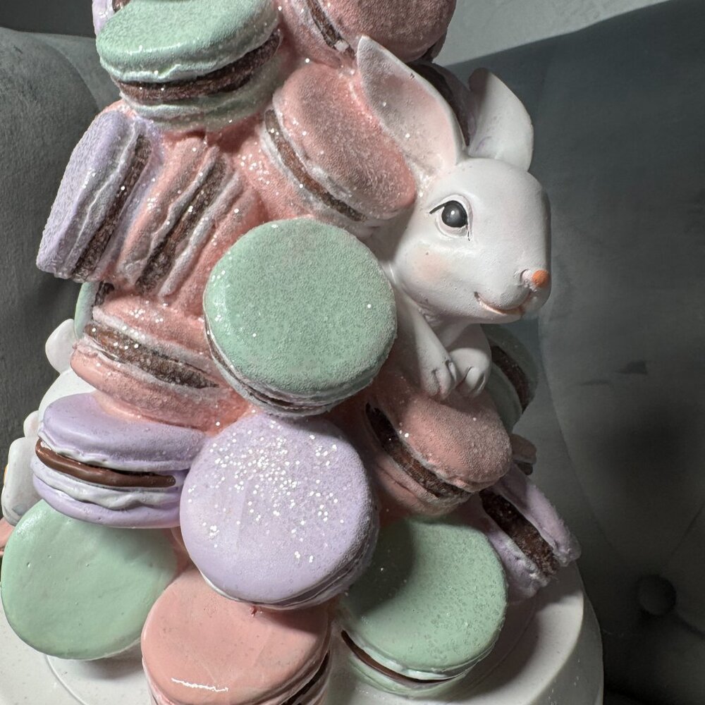 Cupcakes & Cashmere Easter Macaroons Bunny Topiary Tree Cake Pedestal NWT - Picture 9 of 12